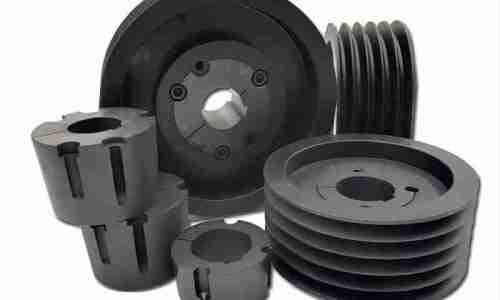 What are the different types of V-belt pulleys?