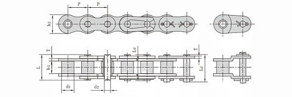 Single Strand Roller Chain Dimension Chart