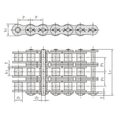 ANSI #120-3 Cottered Roller Chain