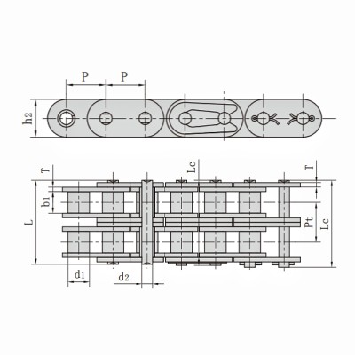 Metric C12B-2 Straight Side Roller Chain