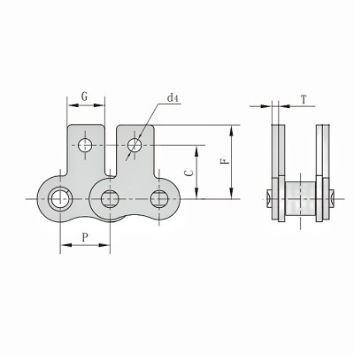 Metric 10B SK1 Attachment Roller Chain