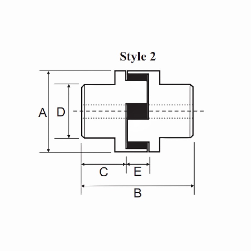 L276 Jaw Coupling dimension chart