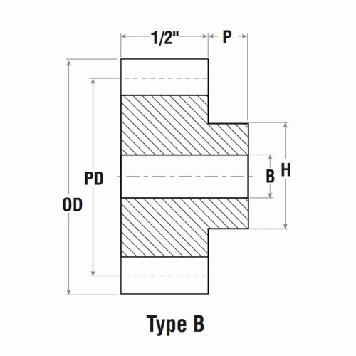 16DP Imperial Steel Spur Gear