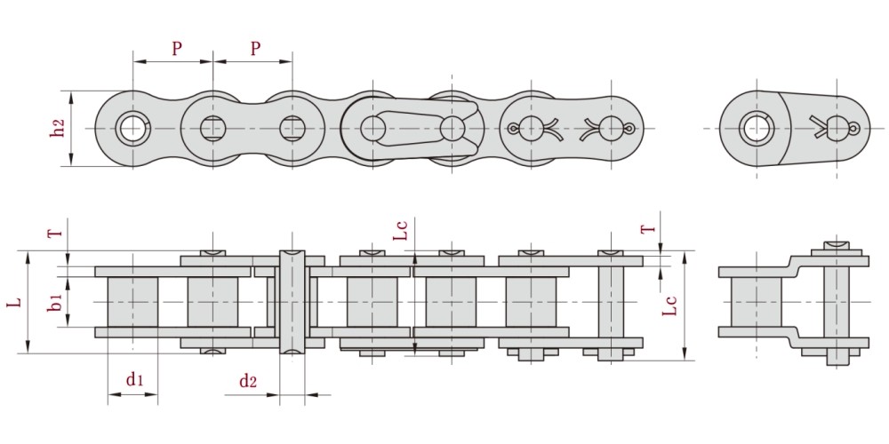 Single Strand Roller Chain Size Chart