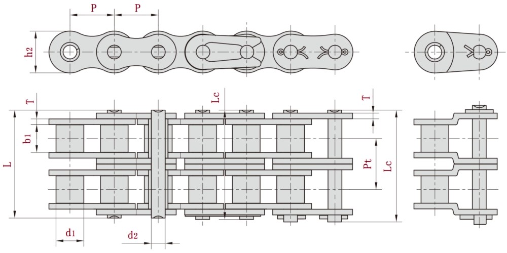 Double Strand Roller Chain Size Chart