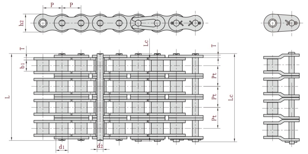 Multiple Strand Roller Chain Size Chart