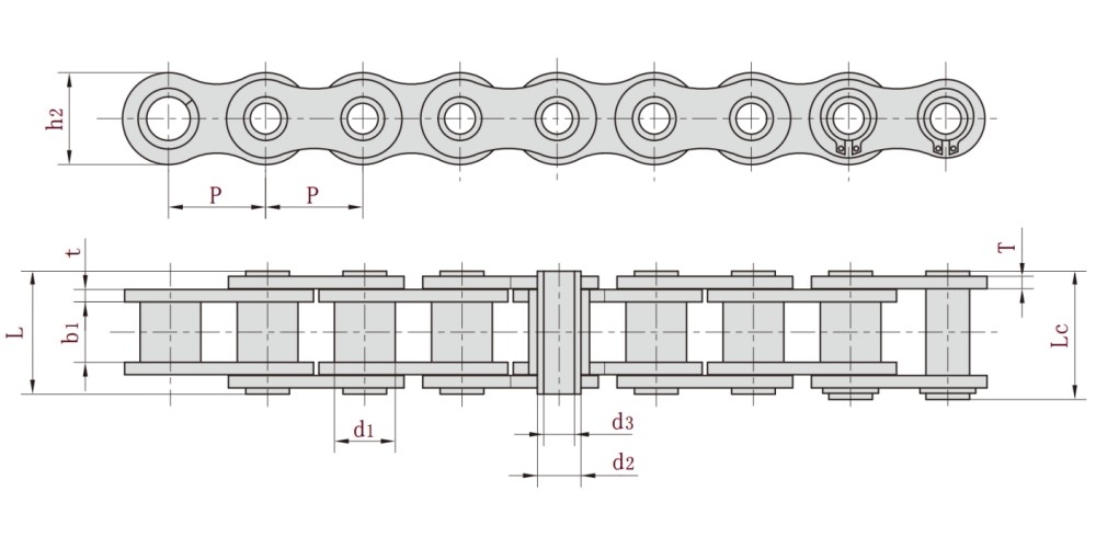 Hollow Pin Roller Chain Size Chart