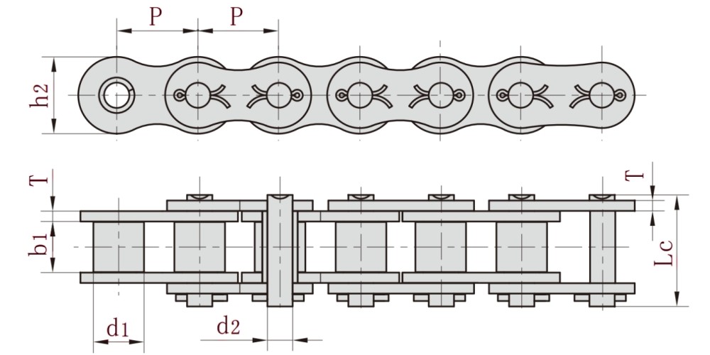 Cottered Roller Chain Size Chart