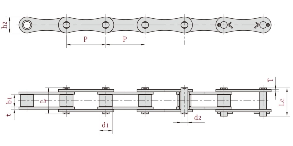 Double Pitch Roller Chain Size Chart