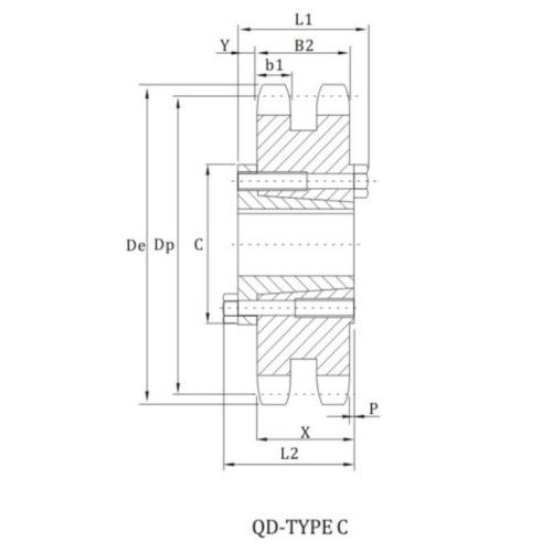 ANSI D35B Sprocket With QD Bushing