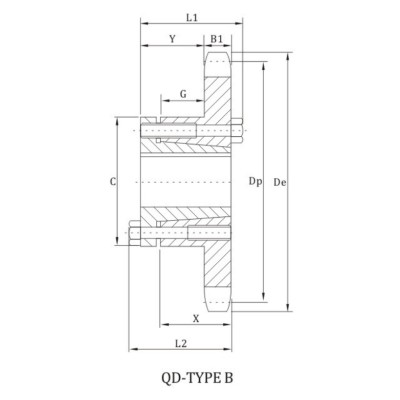 ANSI 40B Sprocket With QD Bushing