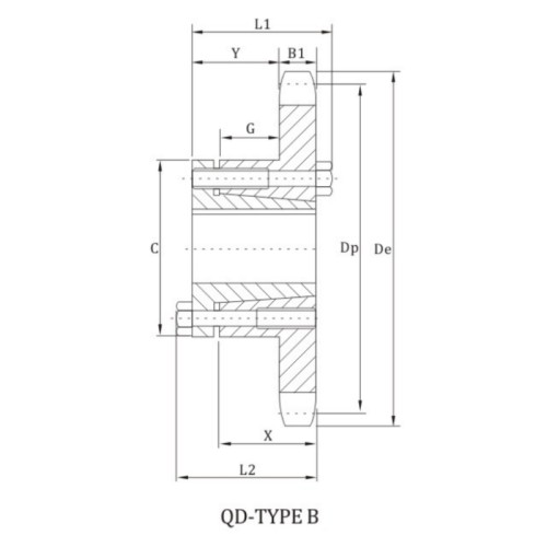 ANSI D40B Sprocket With QD Bushing