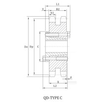 ANSI D50B Sprocket With QD Bushing