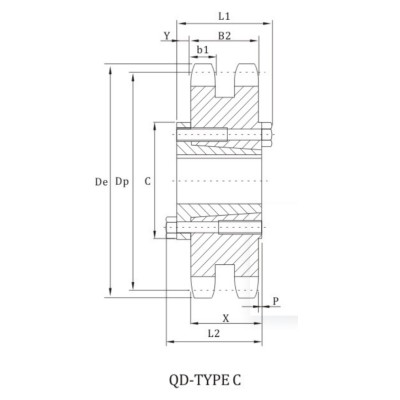 ANSI D50B Sprocket With QD Bushing