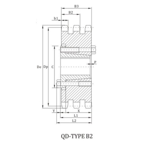 ANSI E60B Sprocket With QD Bushing