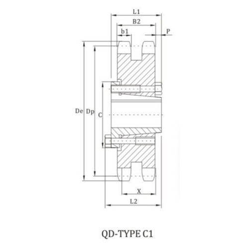ANSI D80B Sprocket With QD Bushing