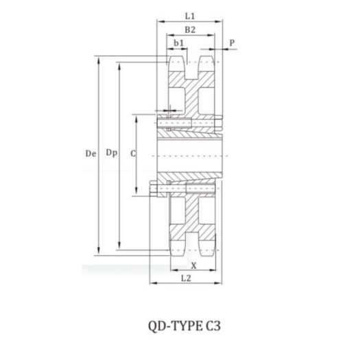 ANSI D80B Sprocket With QD Bushing