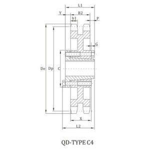 ANSI D80B Sprocket With QD Bushing
