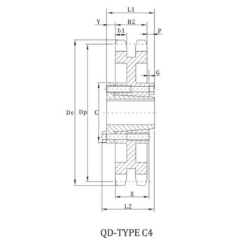 ANSI D80B Sprocket With QD Bushing