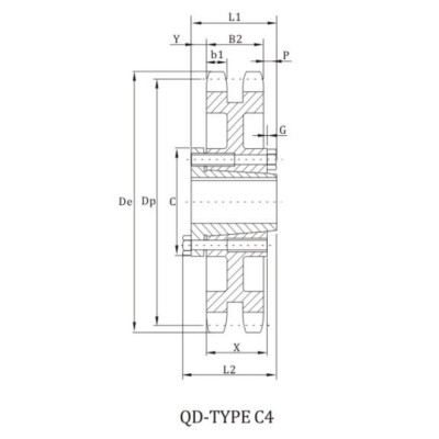 ANSI D80B Sprocket With QD Bushing