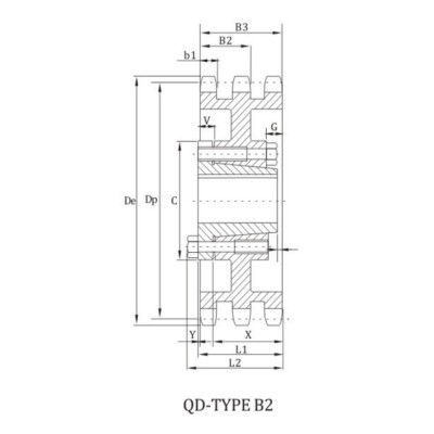 ANSI E80B Sprocket With QD Bushing
