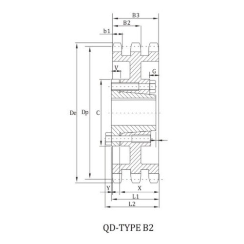 ANSI E80B Sprocket With QD Bushing