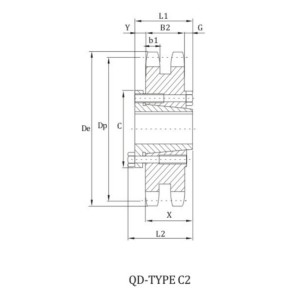 ANSI D100B Sprocket With QD Bushing