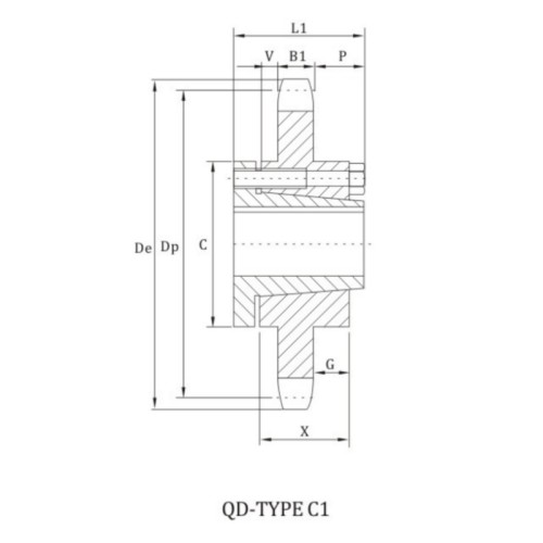 ANSI 120B Sprocket With QD Bushing