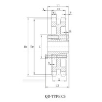 ANSI D120B Sprocket With QD Bushing