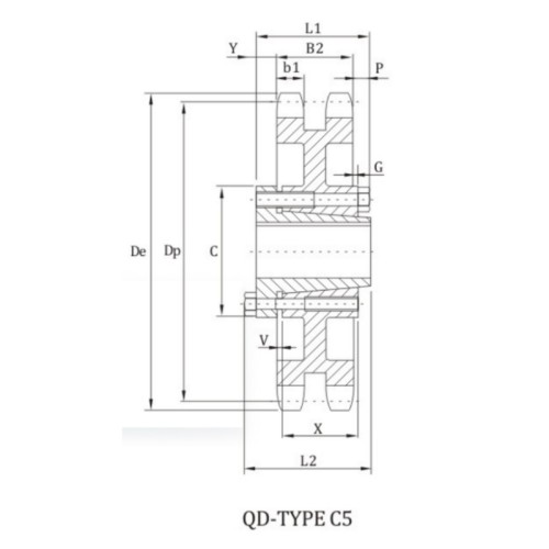 ANSI D120B Sprocket With QD Bushing