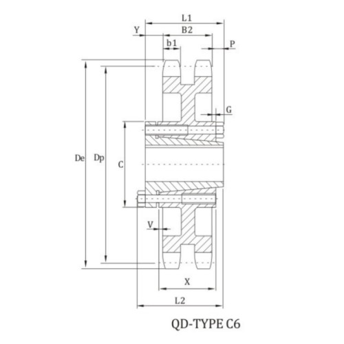 ANSI D120B Sprocket With QD Bushing