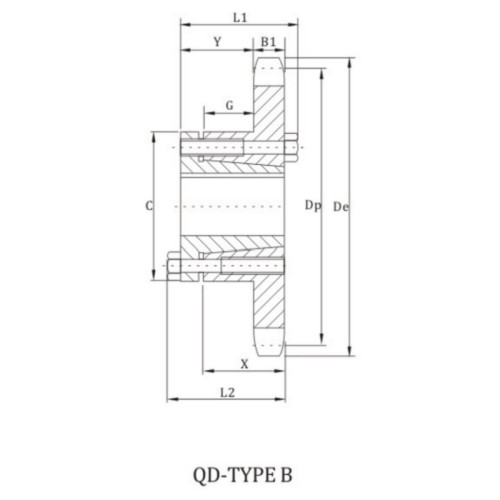 ANSI 140B Sprocket With QD Bushing