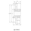 ANSI 140B Sprocket With QD Bushing