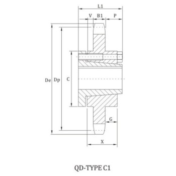 ANSI 160B Sprocket With QD Bushing