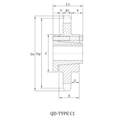 ANSI 160B Sprocket With QD Bushing