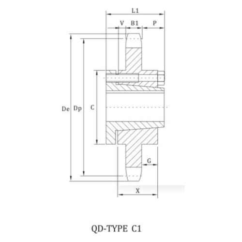 ANSI 200B Sprocket With QD Bushing