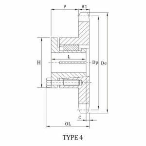 ANSI 160B Sprocket With Split Taper Bushing