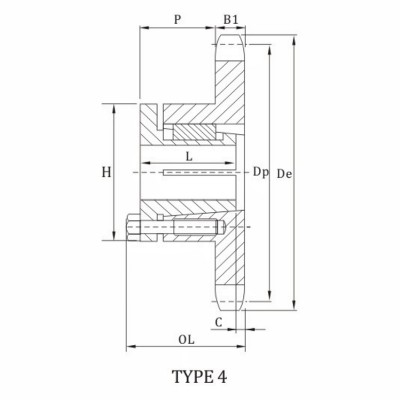 ANSI 100B Sprocket With Split Taper Bushing