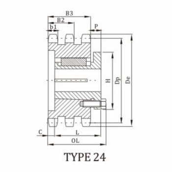 ANSI T50B Sprocket With Split Taper Bushing