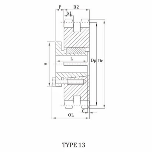 ANSI D100B Sprocket With Split Taper Bushing