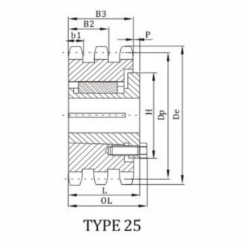 ANSI T60B Sprocket With Split Taper Bushing