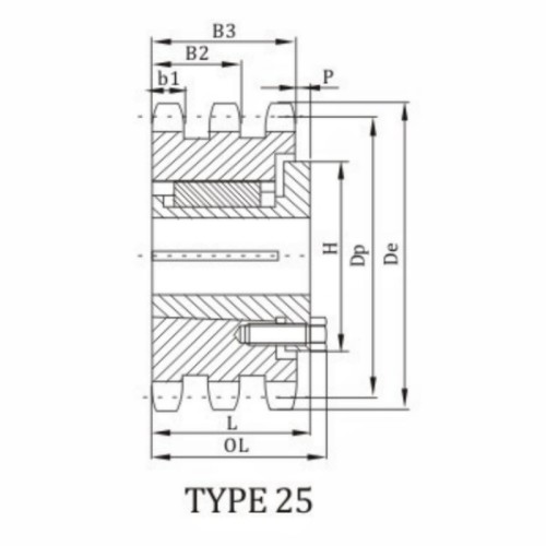 ANSI T80B Sprocket With Split Taper Bushing