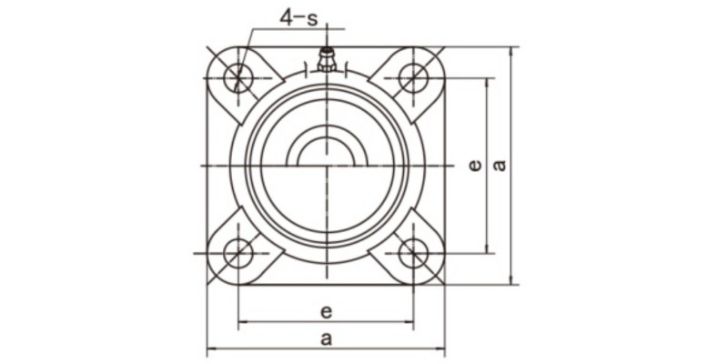 UKF200 Square Flanged Units Dimensions