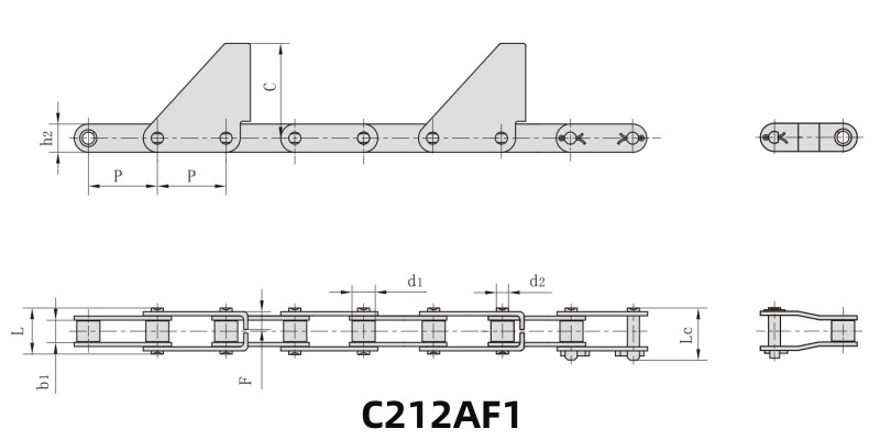 C212AF1 Combine Chain Drawing
