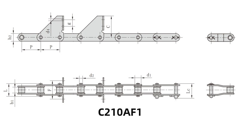 C210AF1 Combine Chain Drawing