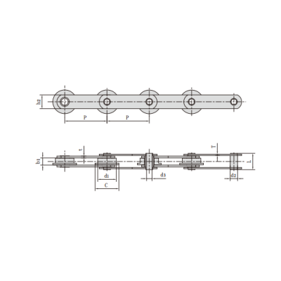 Hot Sale Flexible Engineering steel bush chains S110 made in China