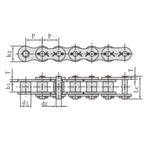 Transmission roller chain- 12A-1/60-1 Cottered roller chain Dimensions