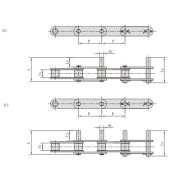 C212A  Extended Pin Double Pitch Conveyor Chain C2060 Double Pitch Chain