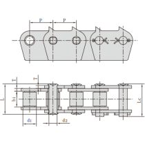 Conveyor Roller Chain- 32B-1874 Sharp Top Chains Dimensions