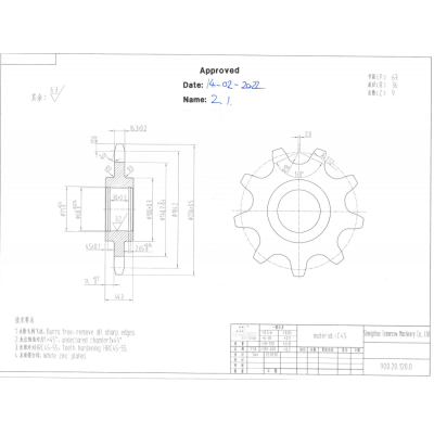 P63 Z9 SPROCKETS white zinc plated, apply for MT63 CHAINS, customized by Mr.Sprocket